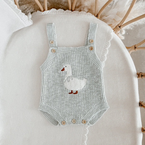 Blossom & Pear - Goose Singlet Knit Romper - Periwinkle Blue