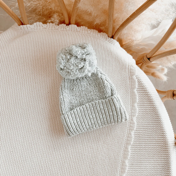 Blossom & Pear - Chunky Knit Beanie - Periwinkle Blue