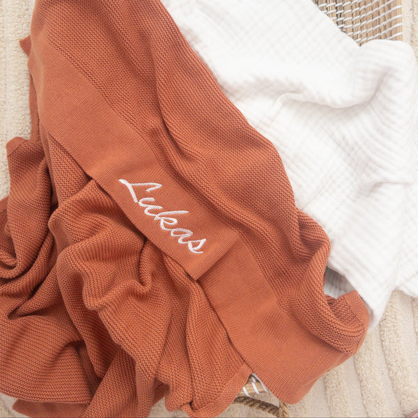 Brush Style Blankets - Rust