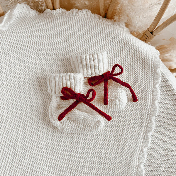 Blossom and Pear- Christmas Knit Booties